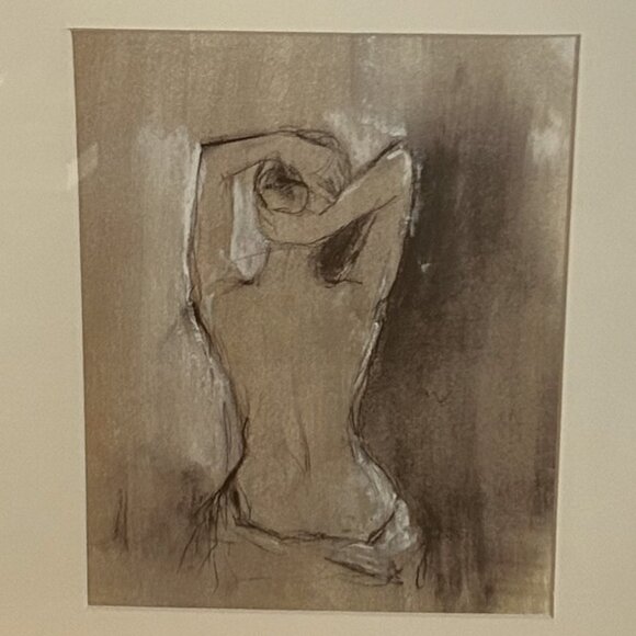 Framed Matted Wall Art Print Contemporary Draped Figure by Ethan Harper 14x16 - Picture 2 of 4